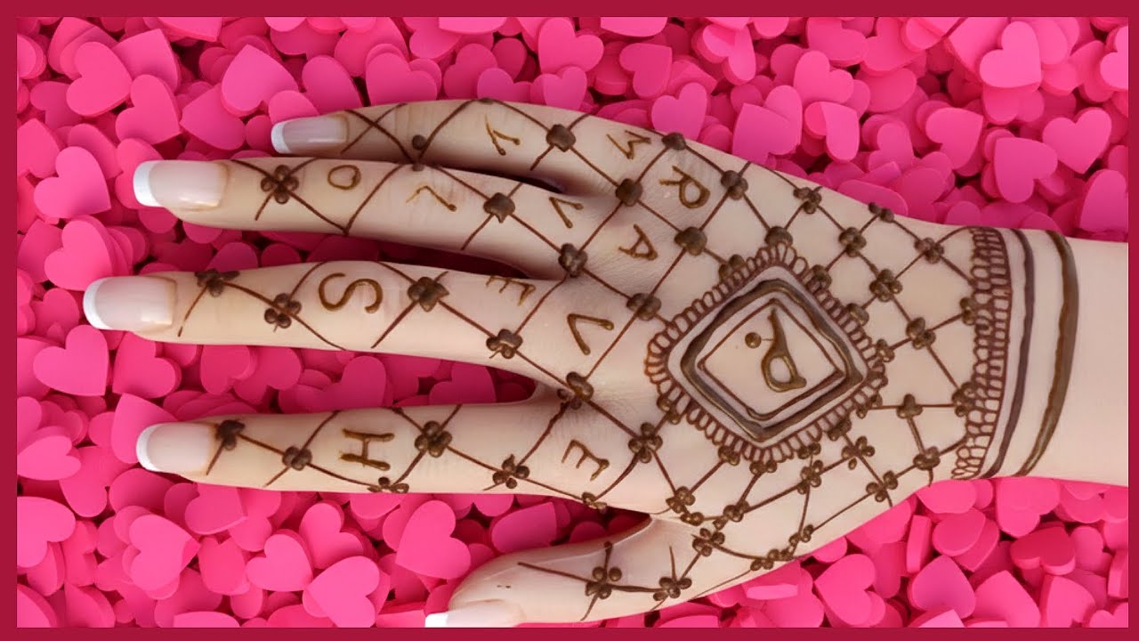 Stylish Back Hand Mehndi with Name 💖 Viral Henna Art#mehndi#viralvideo#henna