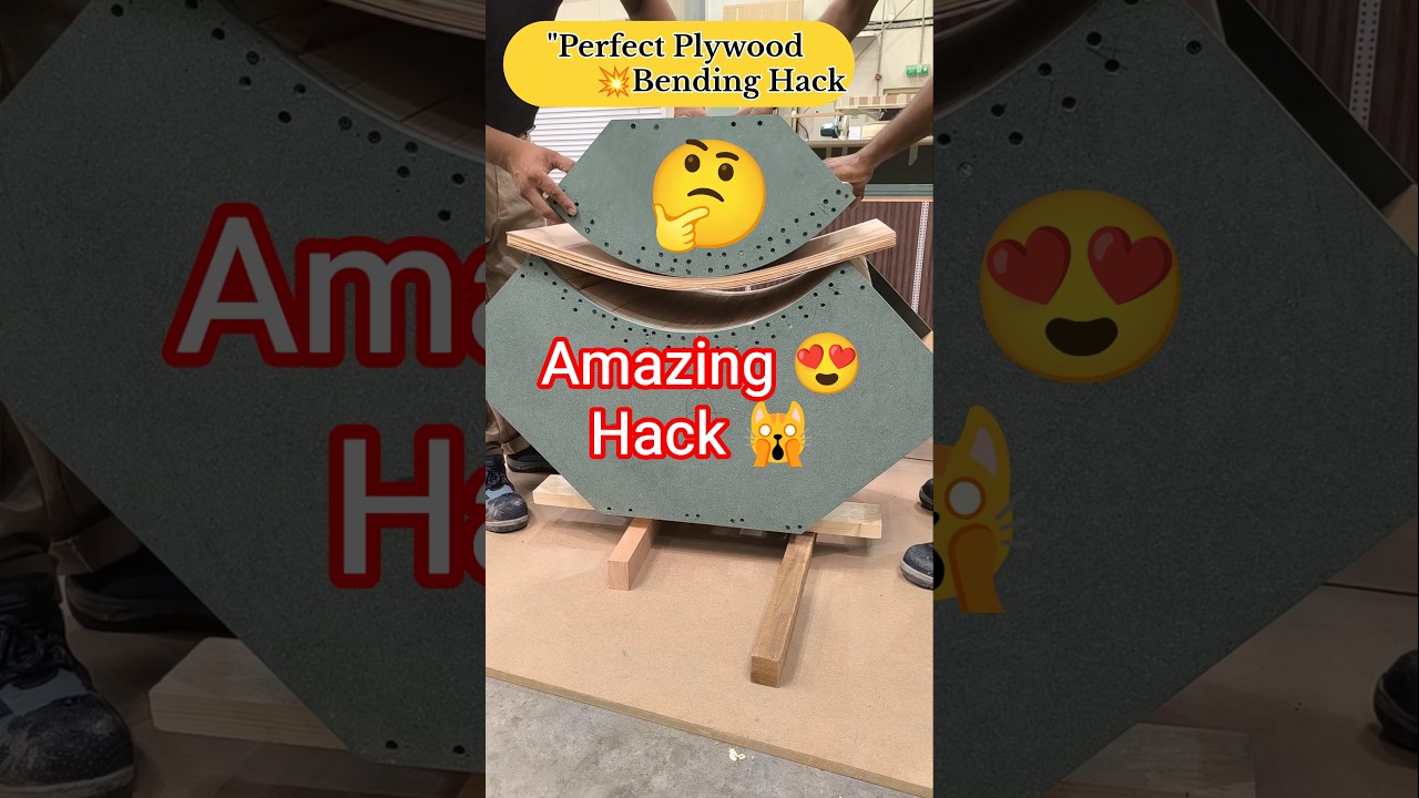 Amazing Round Ply Bending Trick | Genius Woodworking Idea 🔥#diy #carpentry #viral #tips #shorts
