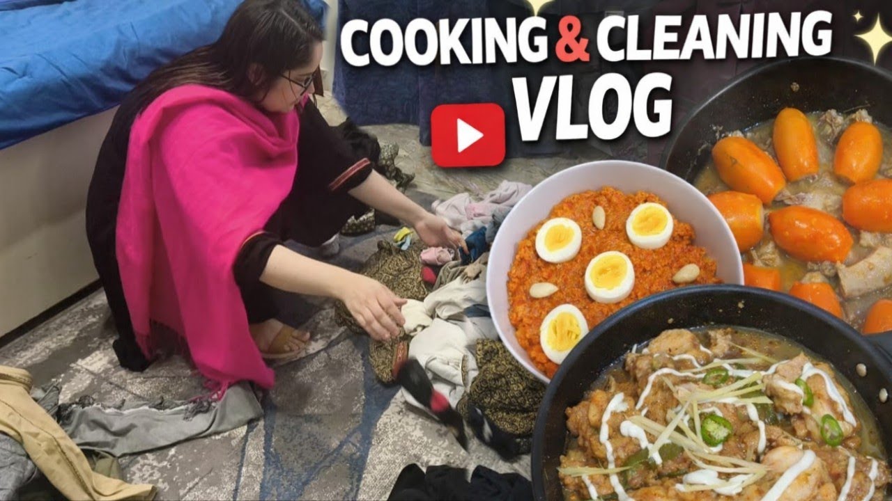 Cooking, Cleaning, & Chaotic Laundry! | Daily Vlog || Gajjar ka halwa || chicken karahi recipe