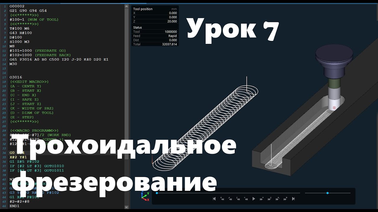 Макропрограммирование на станках ЧПУ Урок 7 (Трохоидальное фрезерование)