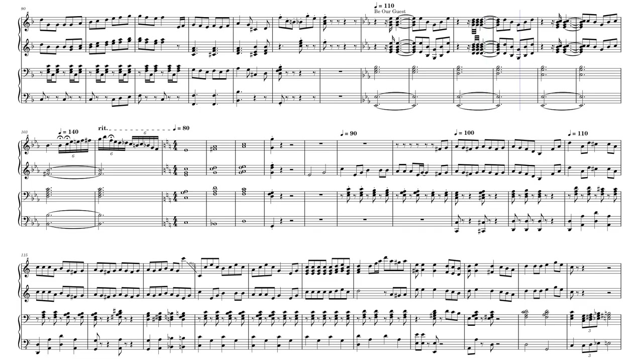 Beauty and the Beast (2 Piano Score)