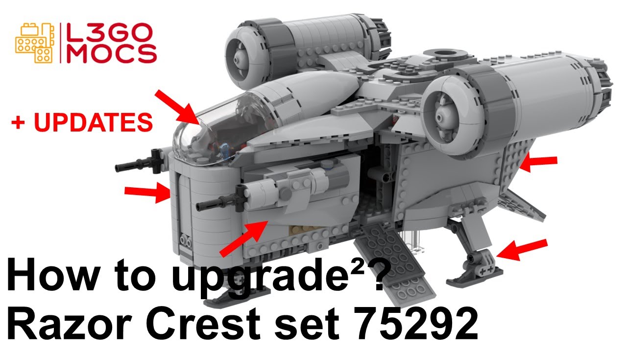 Lego Star Wars Tutorial Razor Crest (Mandalorian) 75292 Modifications (Grogu upgrade+)