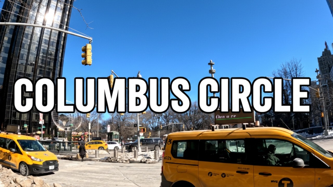 4K NYC: Columbus Circle Winter