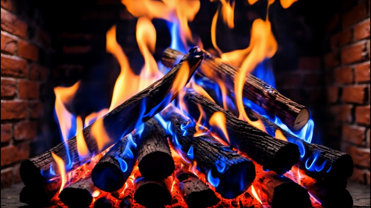 Crackling Fireplace Firelight 4K | Warm Burning Logs and Cozy Relaxing Ambience