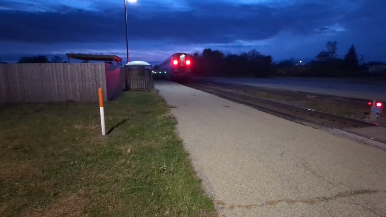 2 Amtrak trains in the dark