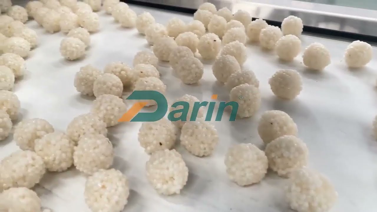 How Puffed Rice Ball is Made|Darin Rice Bar Forming Machine Ball Shape Snack Bar Molding Machine