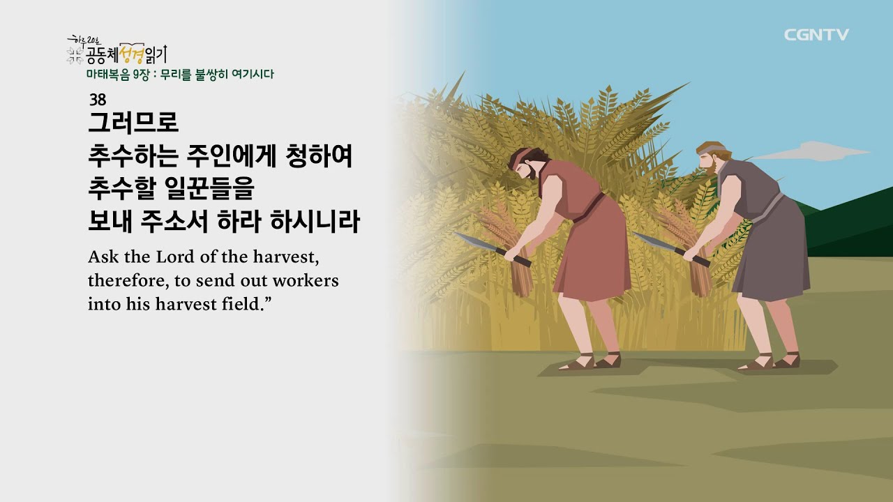 [하루 20분 공동체성경읽기] 10/3 마태복음 9-10장