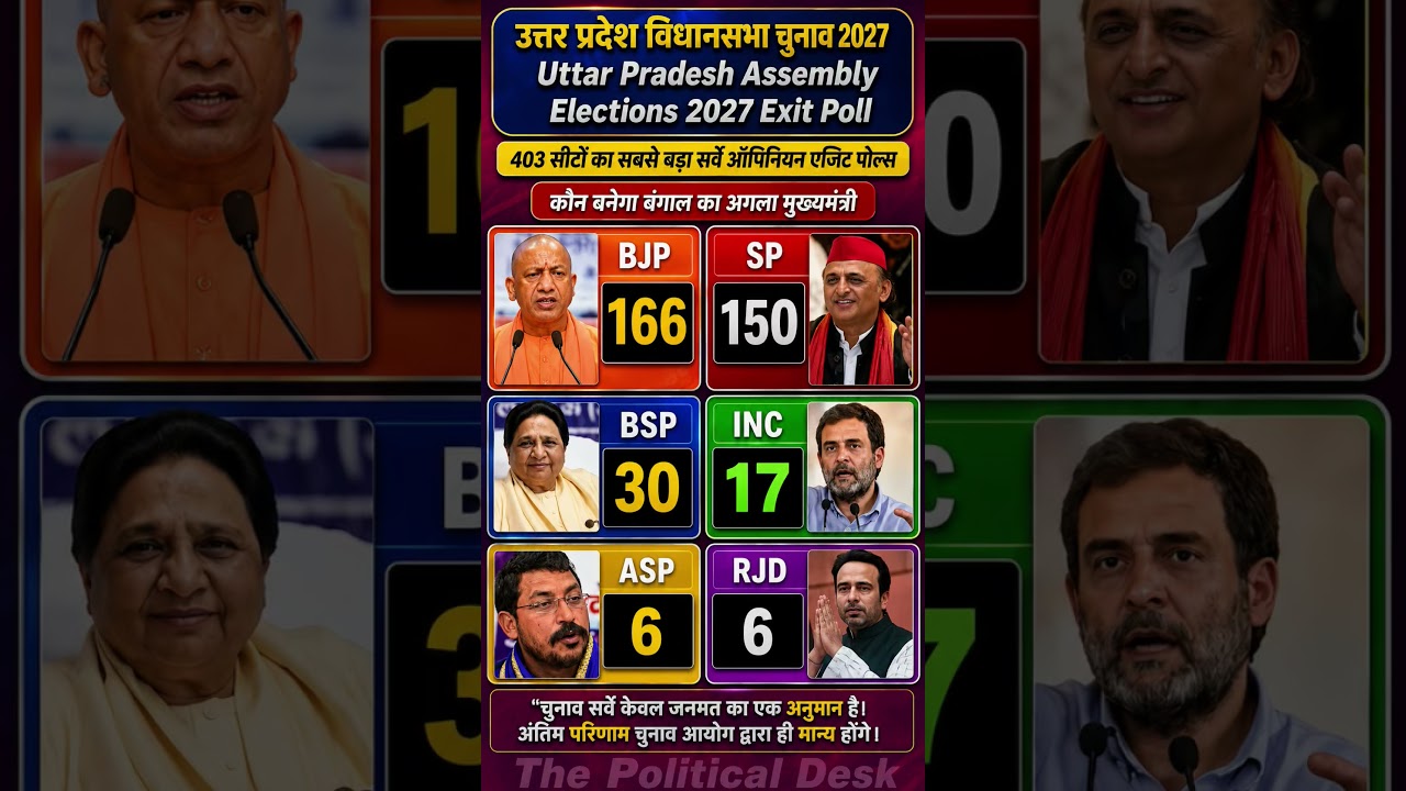 UP Assembly Election 2027 Exit Poll | BJP vs SP vs BSP vs INC | 403 Seats Opinion Poll #viralvideo
