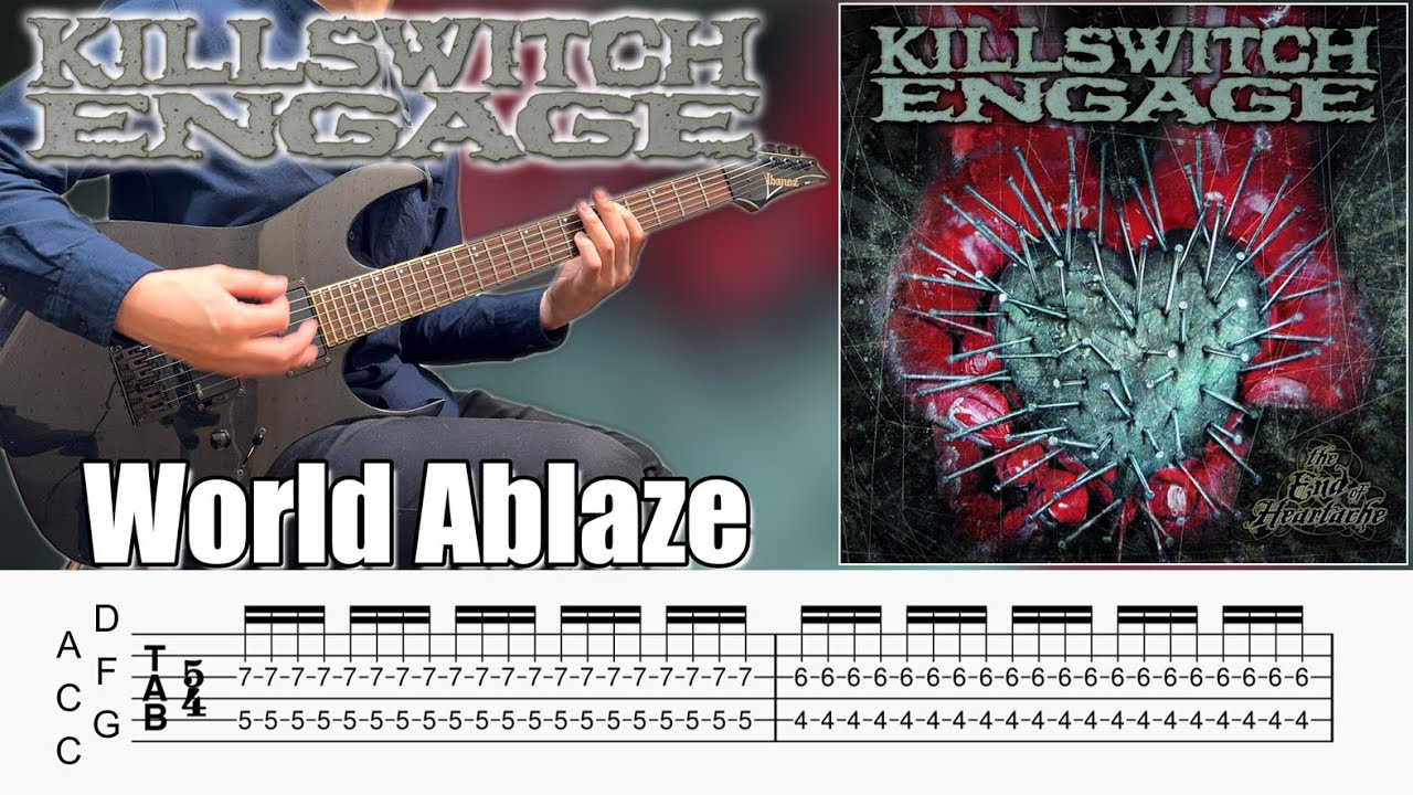 World Ablaze / Killswitch Engage (screen TAB | Guitar lesson | Dual Guitar)