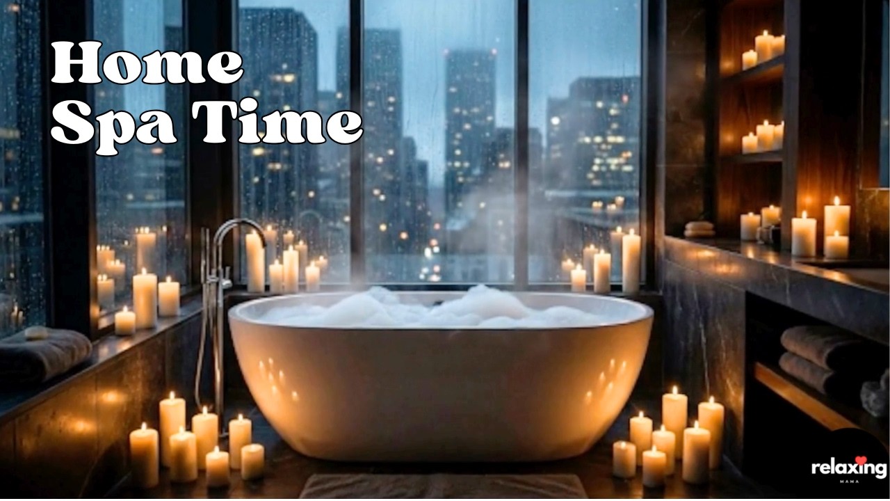 Reset Your Mind: Cozy Spa Bath, Bubbles & Heavy Rain Sounds for Stress Relief