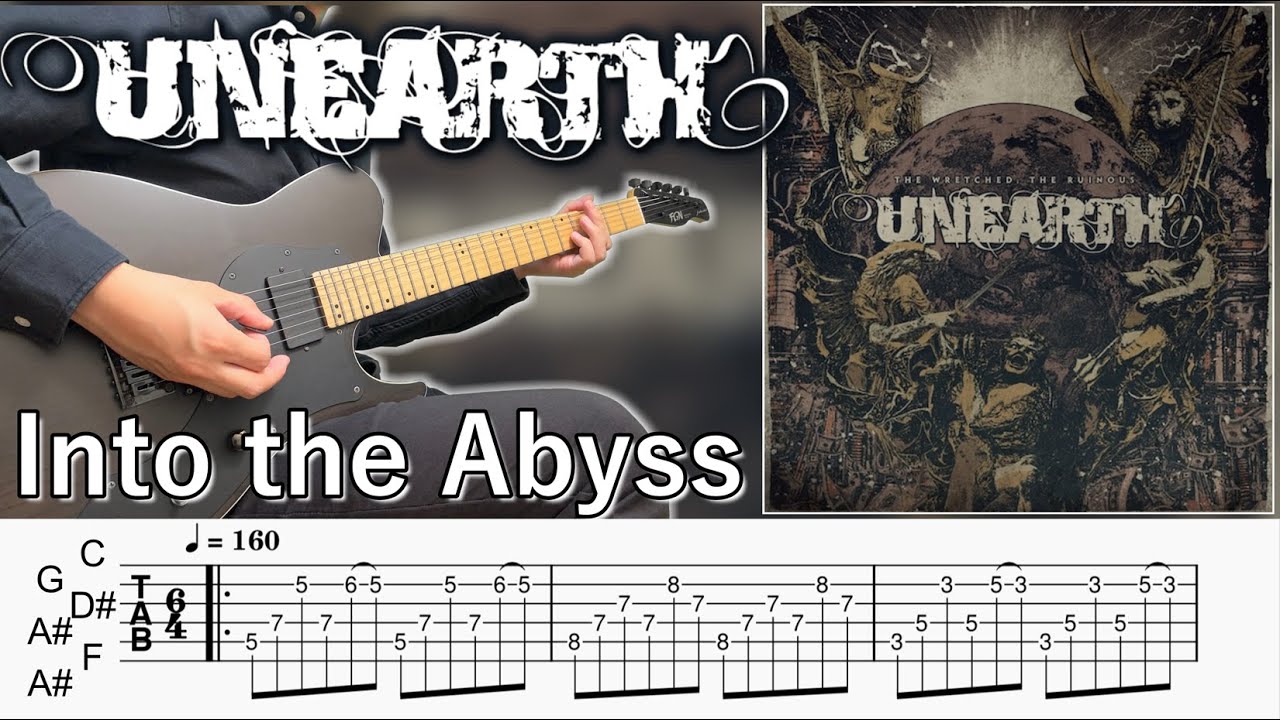 Into the Abyss / Unearth (screen TAB | Guitar lesson)