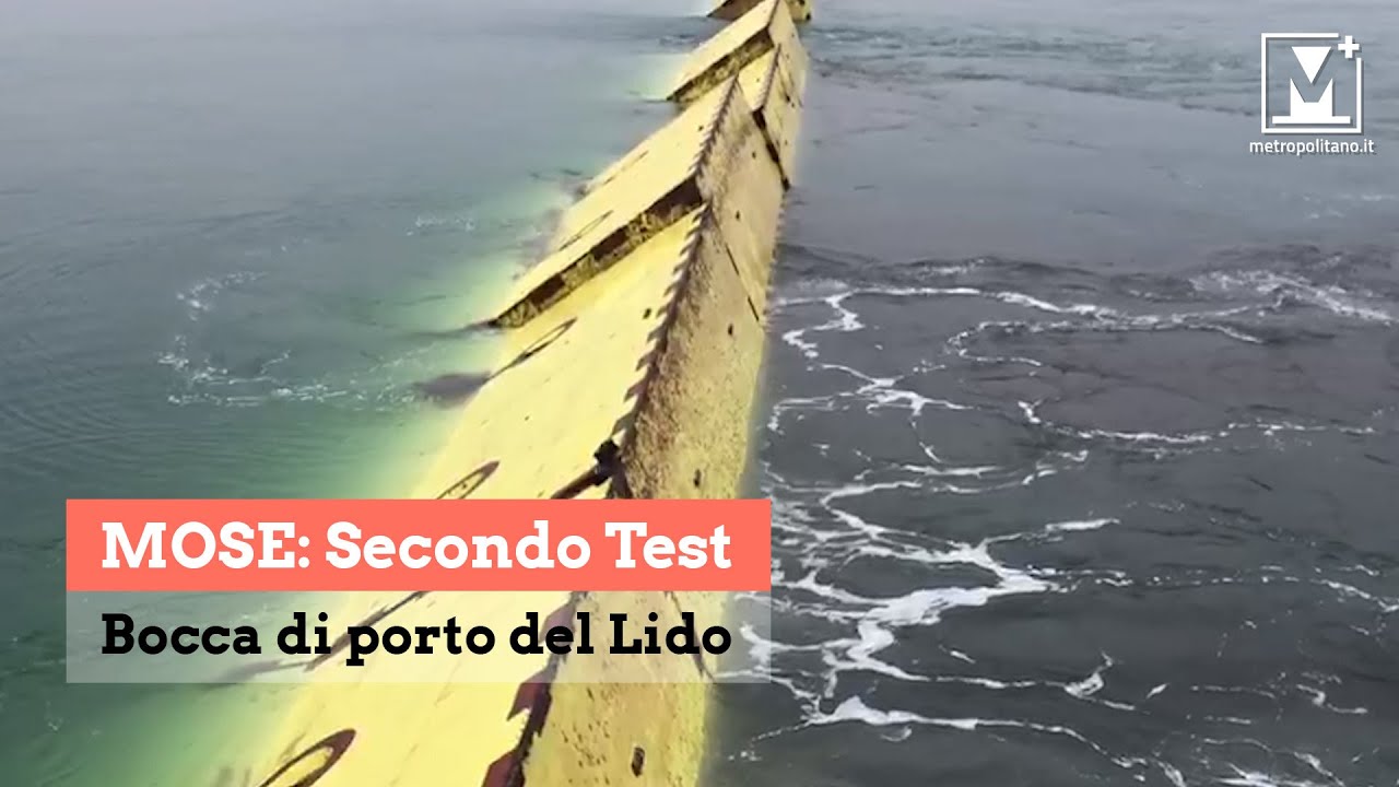 Mose, Venezia: seconda prova di apertura paratoie a Lido - San Nicolò