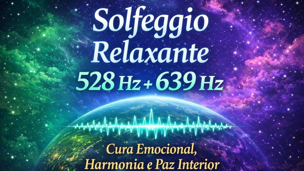 Solfeggio Relaxante 528 Hz + 639 Hz – Cura Emocional, Harmonia e Paz Interior