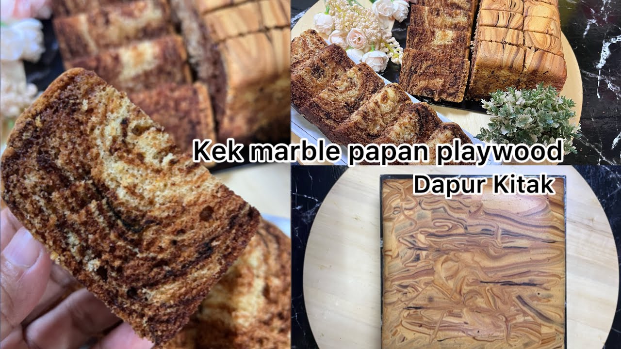 Kek marble corak kayu papan play wood