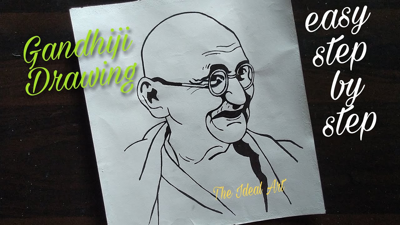 Republic day drawing /Gandhiji Line art drawing easy -step by step for beginners