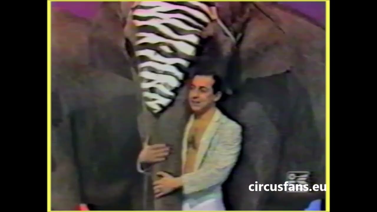Gli elefanti di Davio Casartelli (Circo Medrano) nello studio di Buona Domenica di Maurizio Costanzo