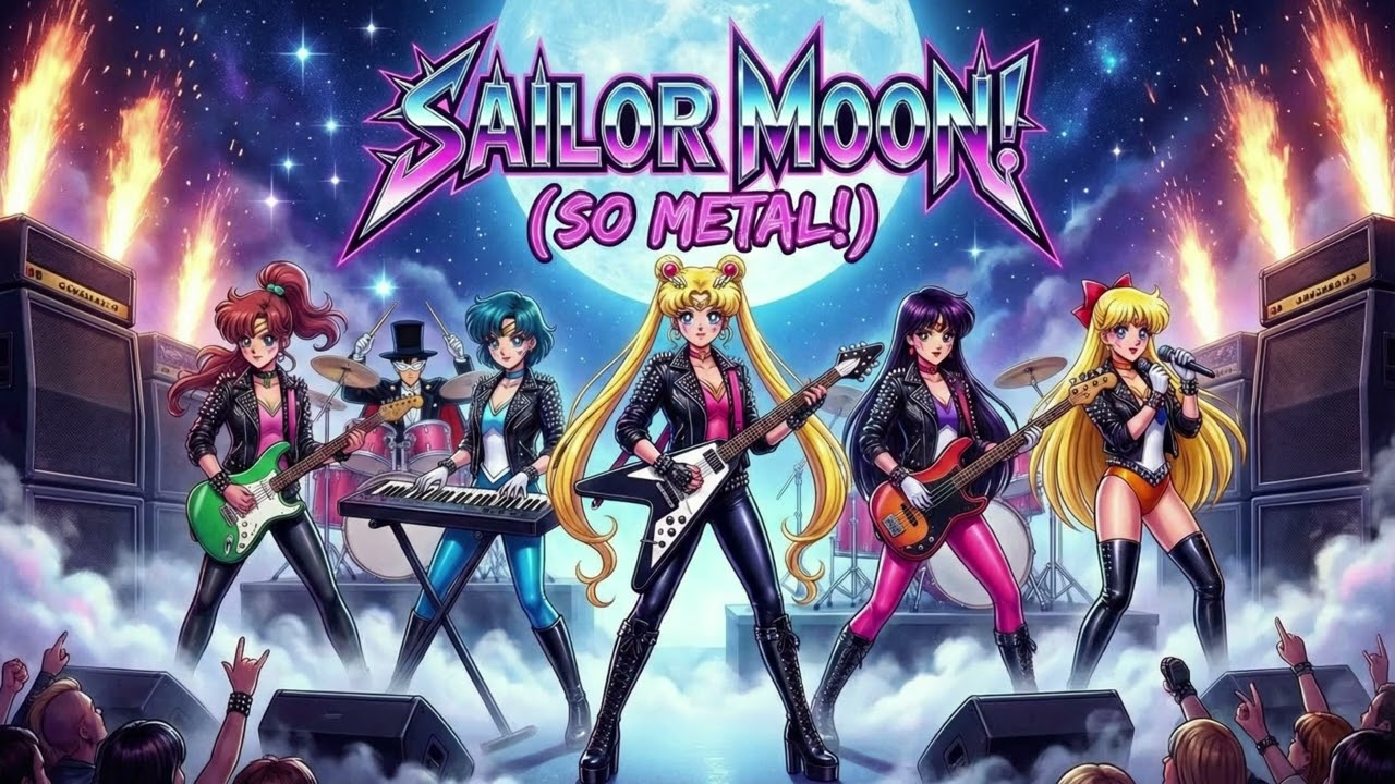 Sailor Moon! (So Metal!) An AI Glam Metal Cover of the Sailor Moon Theme Song!