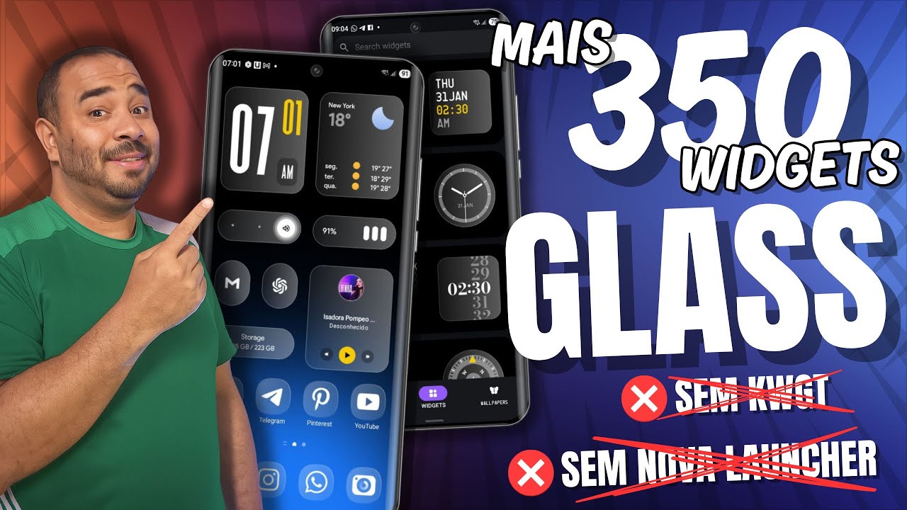 Mais de 350 Widget liquide Glass para o seu ANDROID 💢SEM KWGT e 💢SEM Launcher