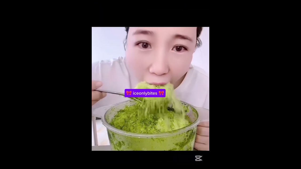 MIX COMPLICATION EATING SHAVED ICE BITES WITH MATCHA 💚🤍
