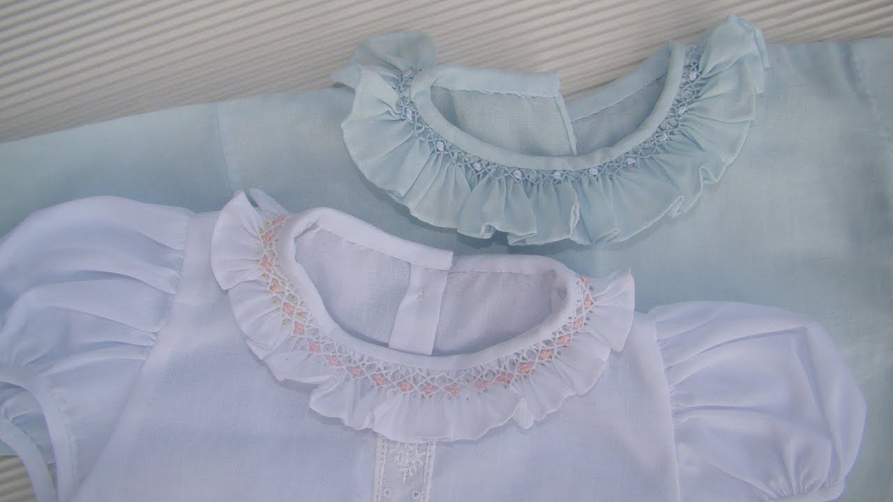 PUNTO SMOCK- STITCH PARA CUELLOS DE CAMISA DE BEBÉ