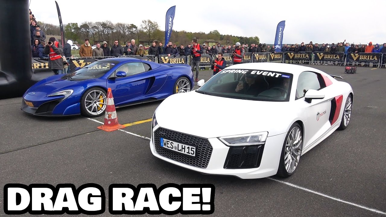 Audi R8 V10 Plus vs McLaren 675LT, Porsche 991 Turbo S vs Lamborghini Huracan Spyder