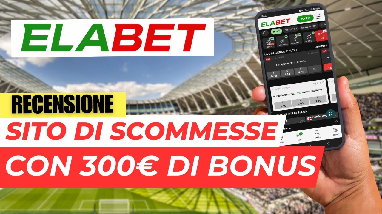 Elabet | Nuovo Sito Scommesse [10&euro; Gratis + 300&euro; Bonus]