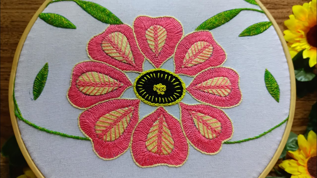 Aprende a bordar hermosas flores con puntadas básicas ¡¡Te encantará el resultado! 