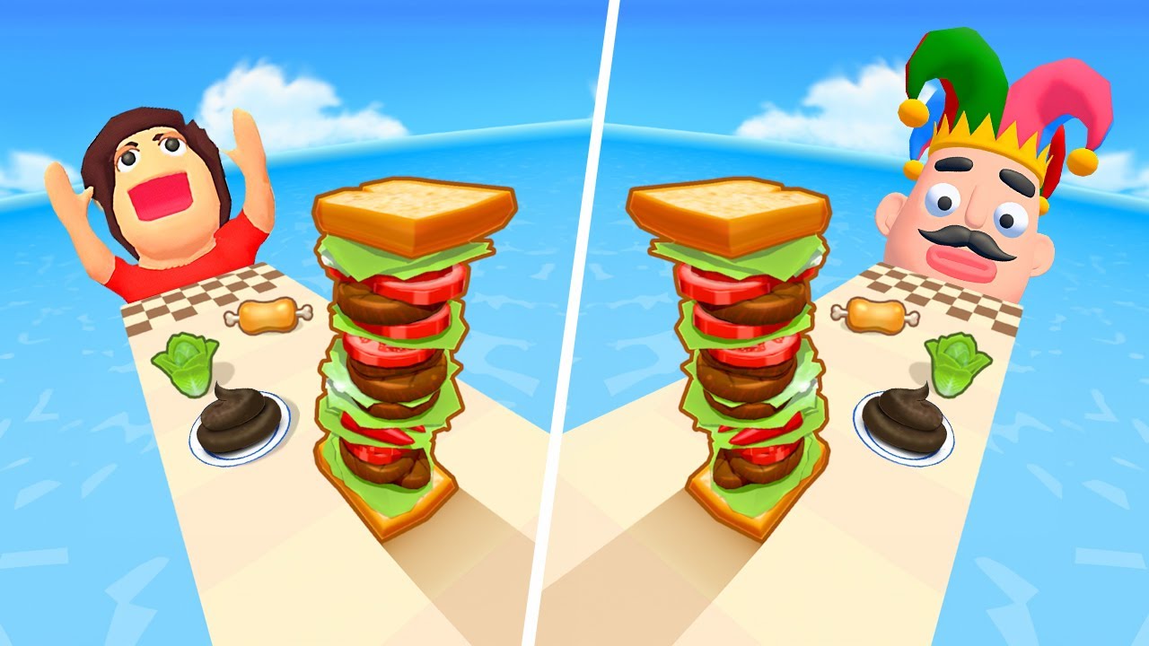 Stacky Ice Cream Runner VS Pancake Run, Sandwich Runner Night Gaming, Juice Run Gameplay