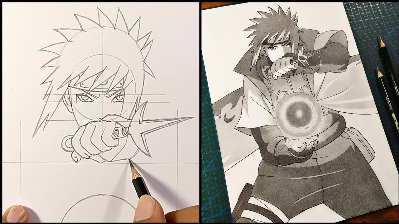 Cara Menggambar Minato Namikaze - Naruto | Tutorial Step by Step