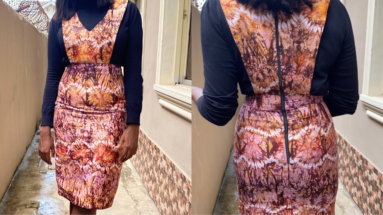 HOW TO CUT AND SEW A PINAFORE DRESS/PINAFORE GOWN (BEGINNER FRIENDLY)