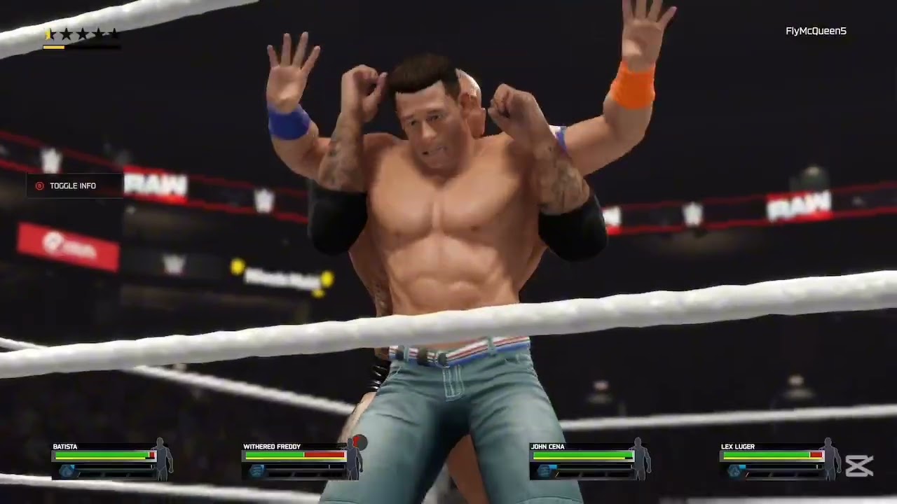 Batista Vs Withered Freddy Vs John Cena Vs Lex Luger. Red Universal Championship. WWE2K25.