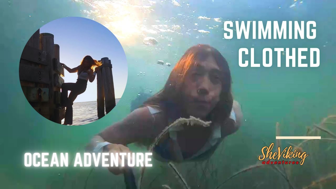 Swimming Underwater Clothed | At A Pier | Sunset Ocean Adventure
