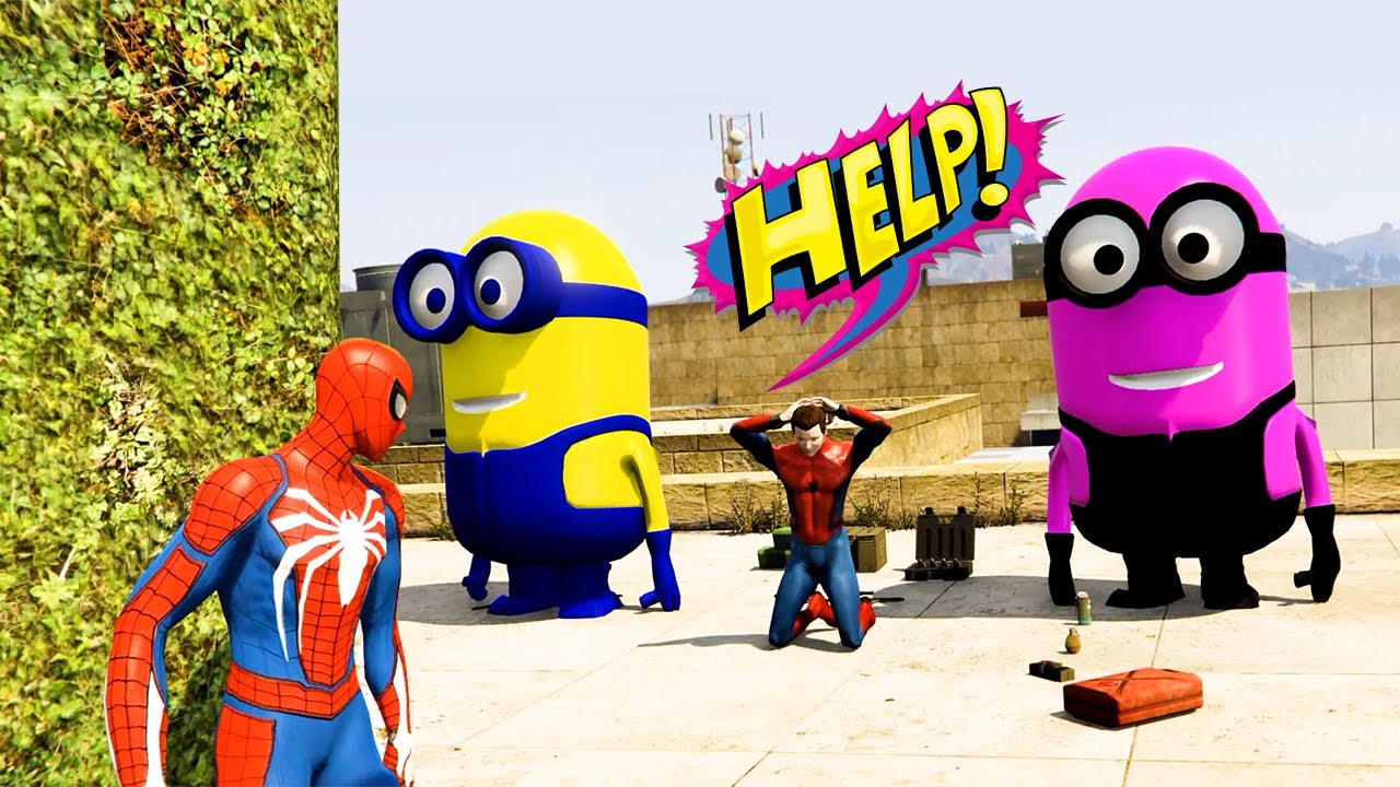 Minions Kidnap Spider-Man’s Friend 😱 | Spider-Man Rescue Mission | GTA5