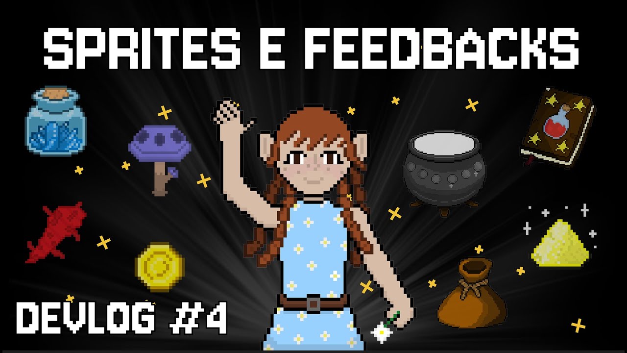 Desenhando SPRITES e adicionando FEEDBACKS! | Pip’s Potion Shop Devlog #04