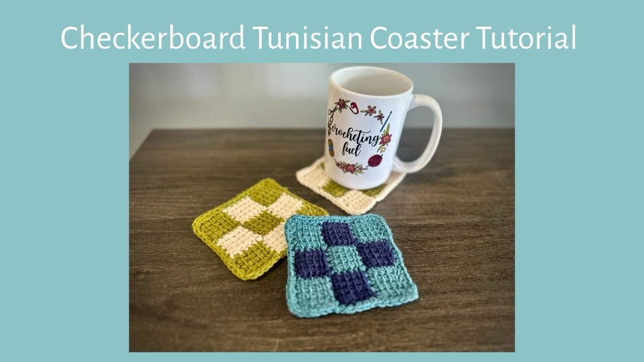 Checkerboard Tunisian Coaster Tutorial 