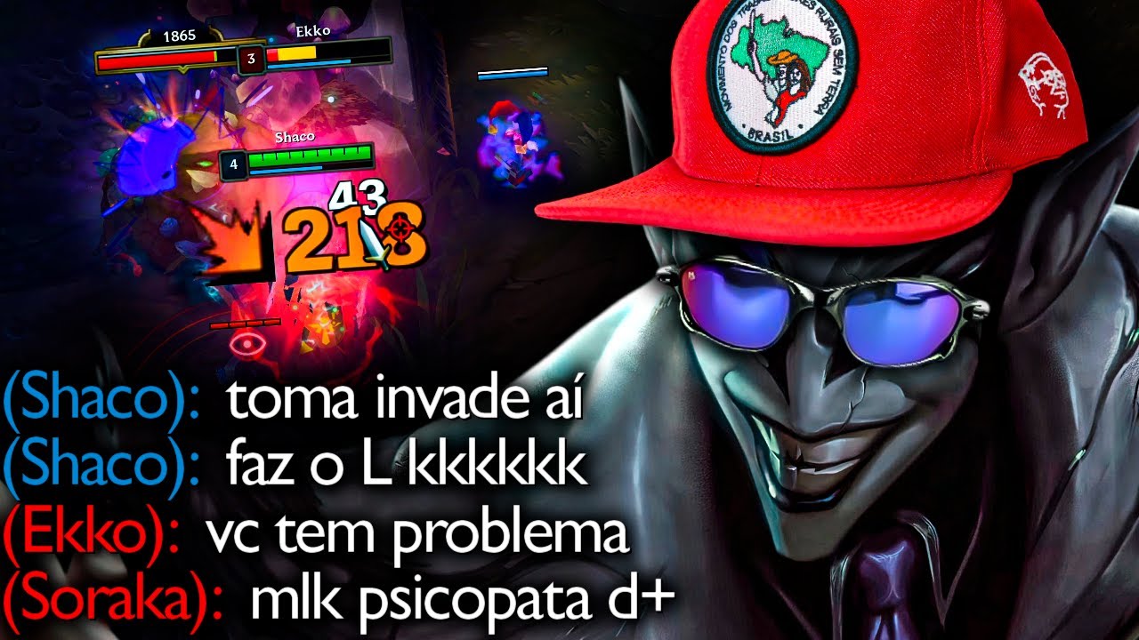SHACO INVASOR TILTANDO GERAL NA RANQUEADA DO LOL KKKKKKK