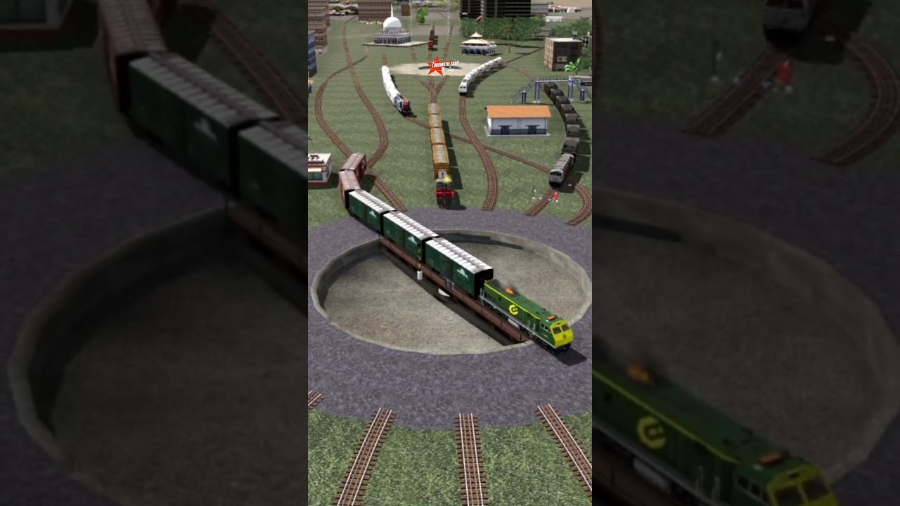 Long Train Queue at Turntable Crossing 