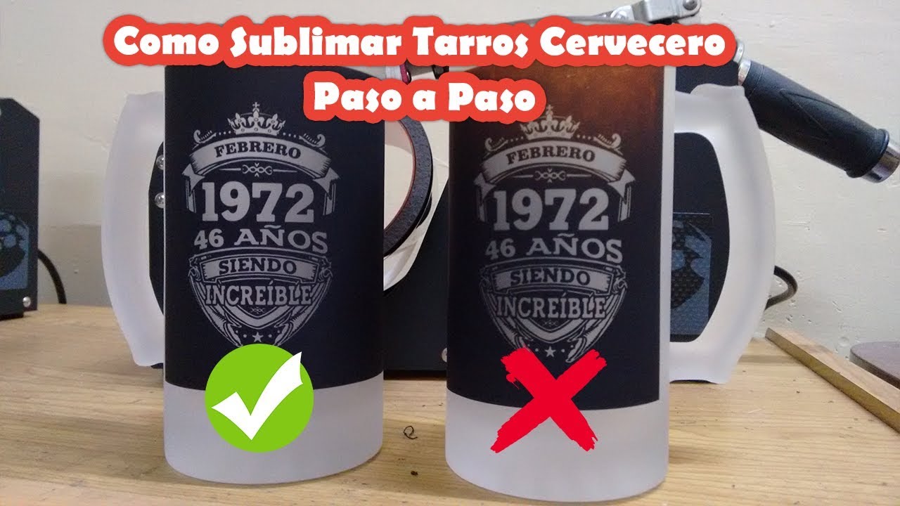 Como sublimar jarra o tarro cervecero esmerilado paso a paso