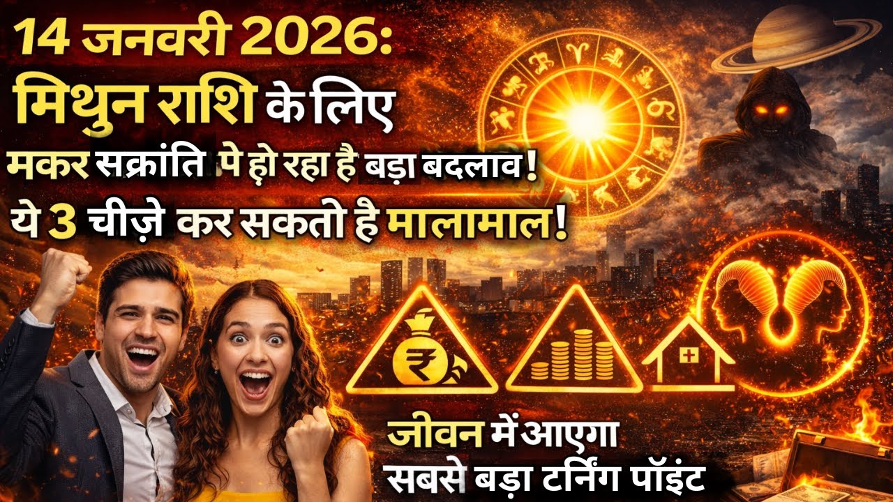 14 जनवरी 2026: मिथुन राशि के लिए मकर सक्रांति पे हो रहा है बड़ा बदलाव | ये 3 चीजे कर सकती है मालामाल