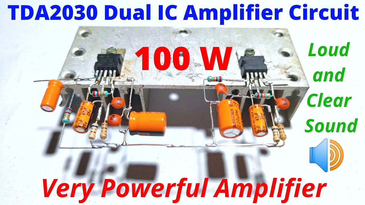 Very Powerful Amplifier Circuit | Tda2030 dual ic amplifier || How to make tda2030 ic amplifier ||