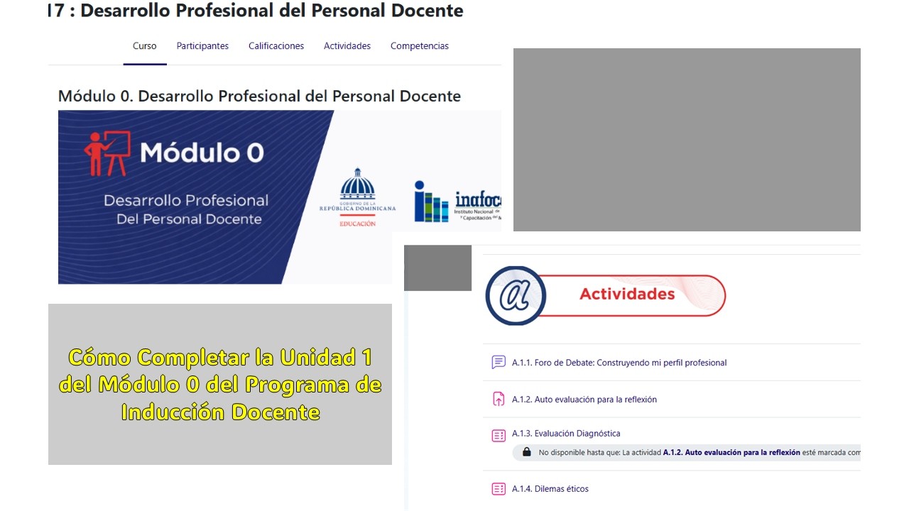 Cómo Completar la Unidad 1 del Módulo 0 del Programa de Inducción Docente