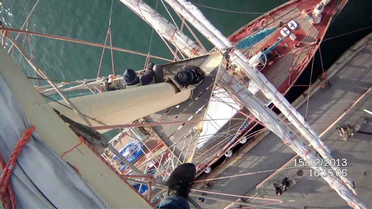 Wejście na maszt żaglowca s/y Pogoria LIVE CAM