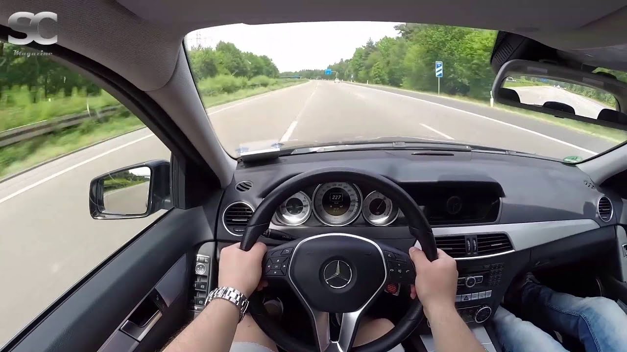 Mercedes-Benz C250 T CDI (2012) on German Autobahn - POV Top Speed Drive