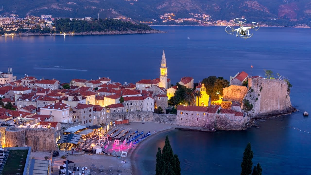 Drone tour of Old town of Budva