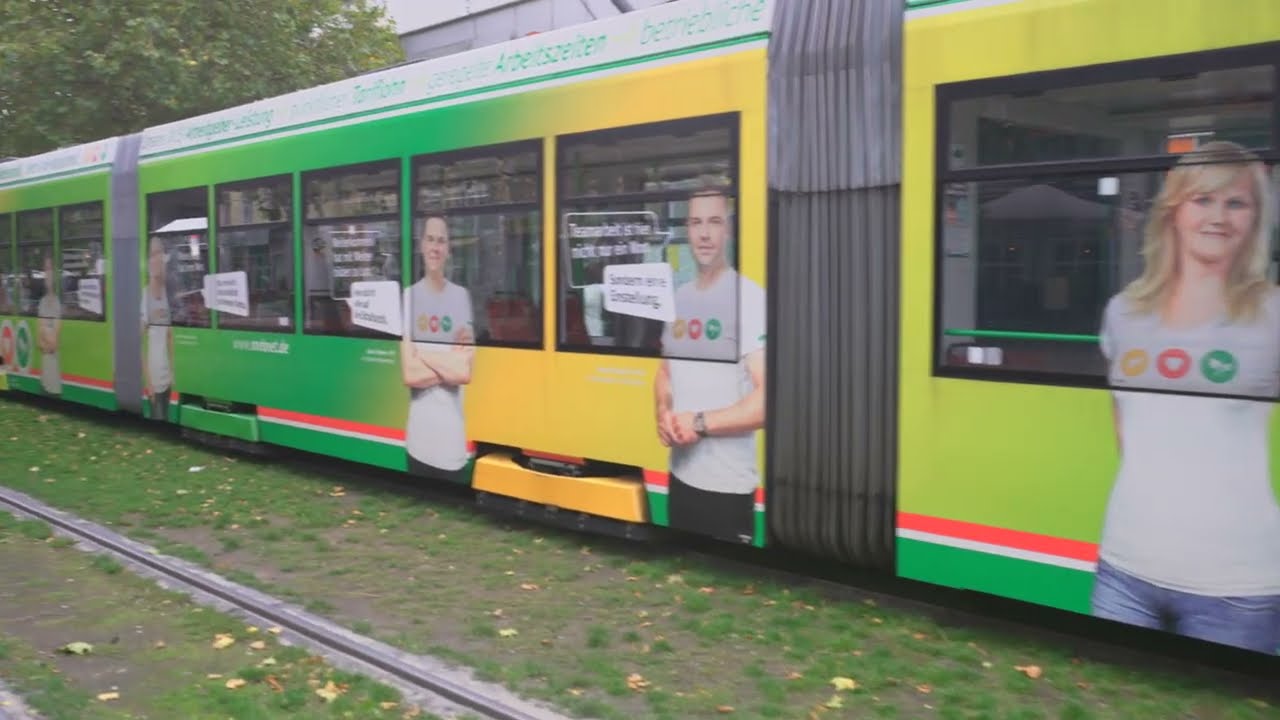 Germany, Magdeburg,  tram 2 ride from Thiemstraße to Katharinen-Turm