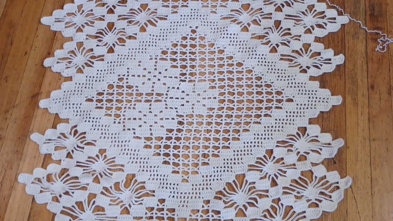 Camino de mesa tejido a crochet paso a paso 1/parte