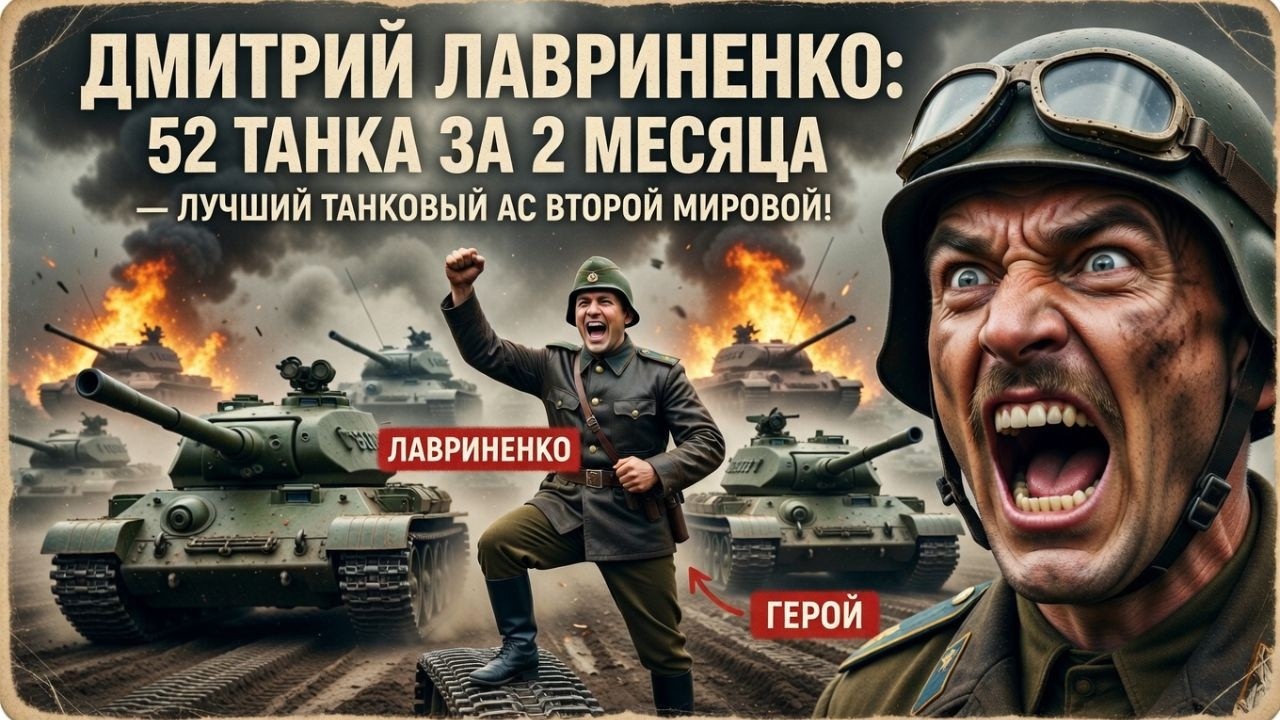 Он уничтожил 52 немецких танка и погиб за 4 дня до конца своей войны. История Лавриненко