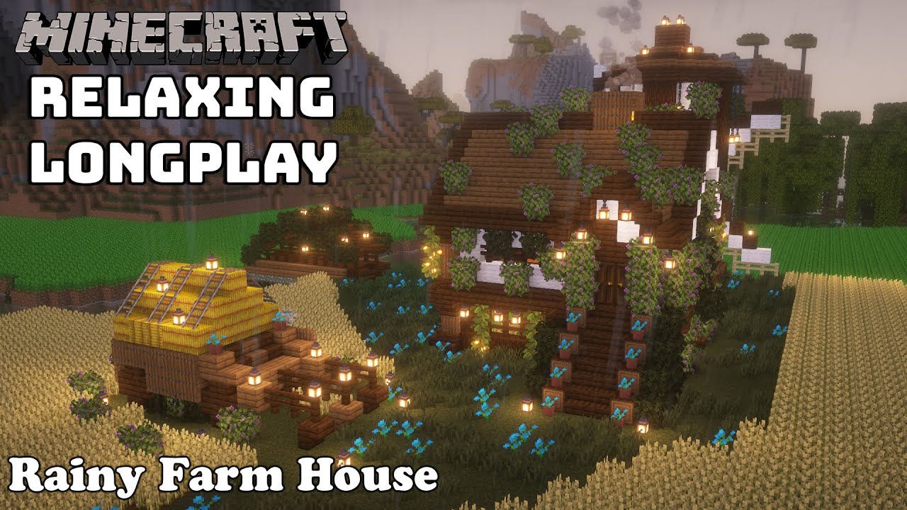 Minecraft Relaxing Longplay - Rainy Mangrove Swamp - Cozy Build Farm House - (No Commentary) 1.19