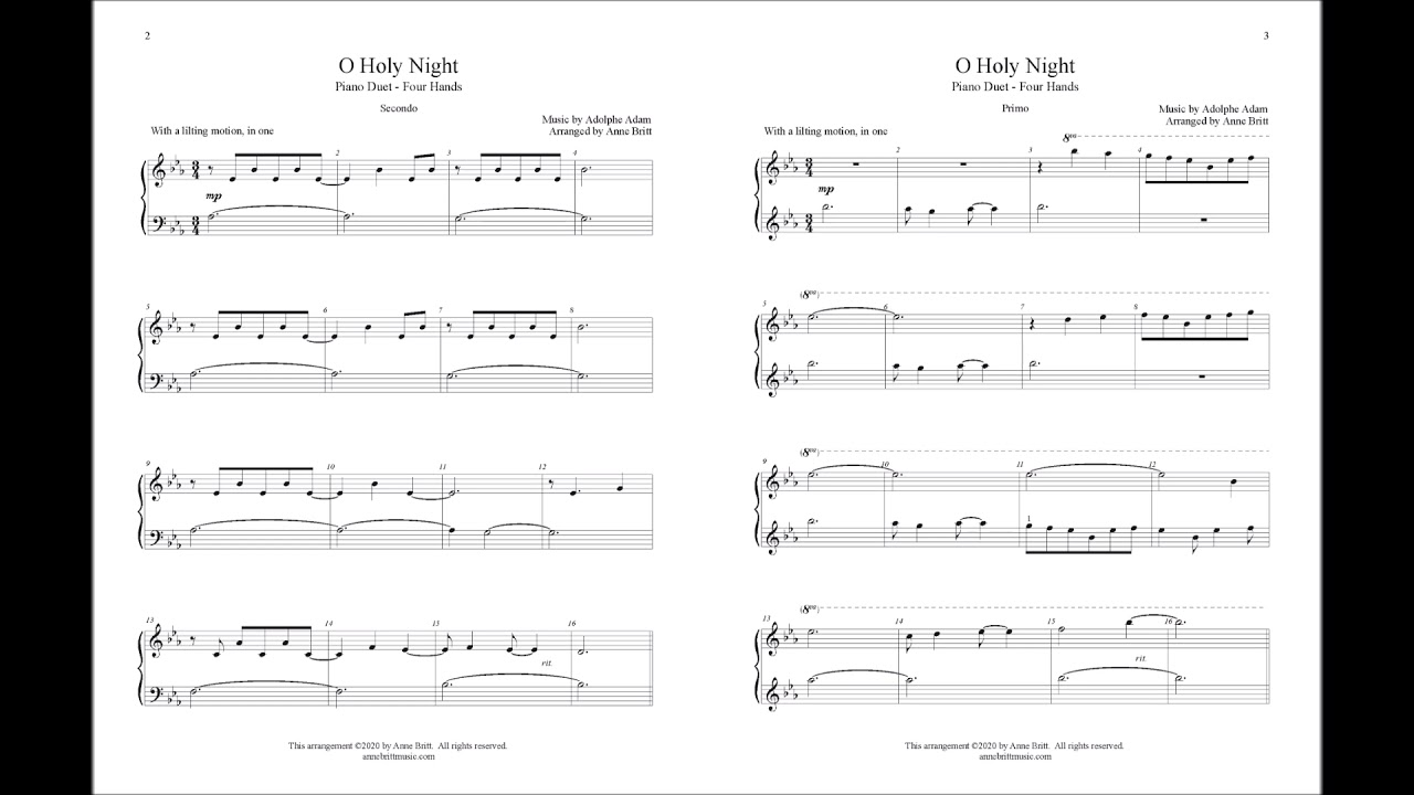 O Holy Night (piano duet)