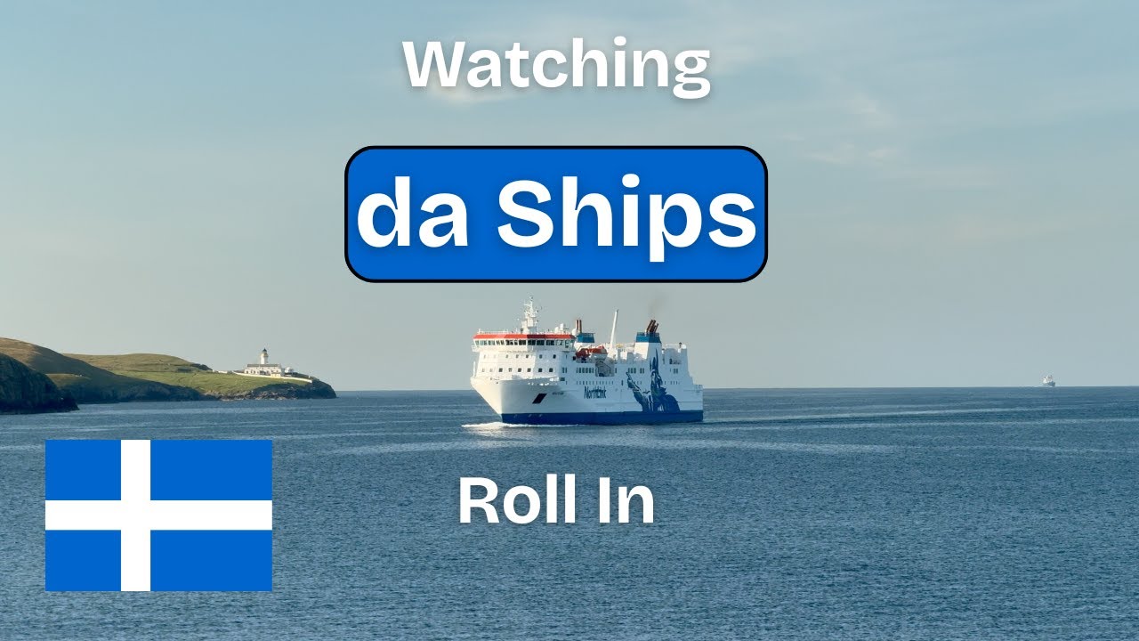 Ships slowly arriving into Lerwick: MV Corinthian, Helliar, Hjaltland & Inter Barents